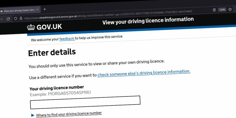 Producing your DVLA check code